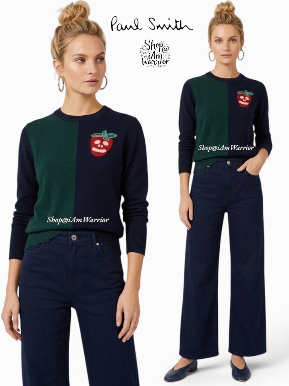Paul Smith RARE strawberry beaded appliqué cashmere pullover *Shop@iamwarrior
